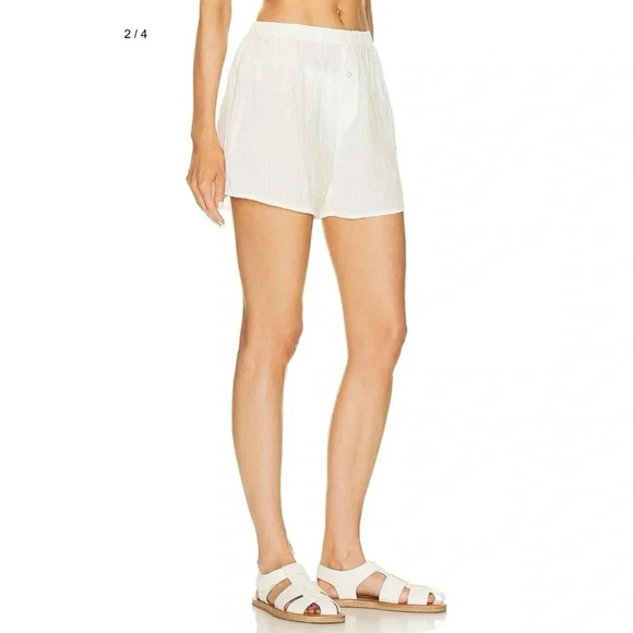 NWT Eterne Dylan Boxer Shorts Cotton Lightweight in Ivory White Medium - Picture 3 of 12